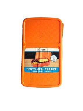 Fit & Fresh 4 Pc Bento Meal Carrier Red 2 Snap In Ice Packs 3 Section w Lid NEW